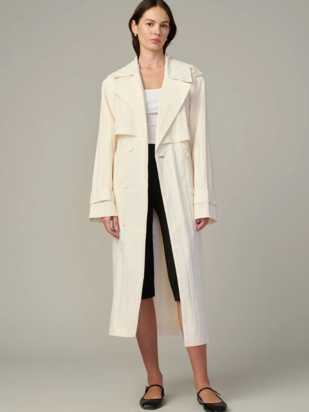 Joe's Jeans The Elizabeth Trench Coat in Panna Cotta Cream